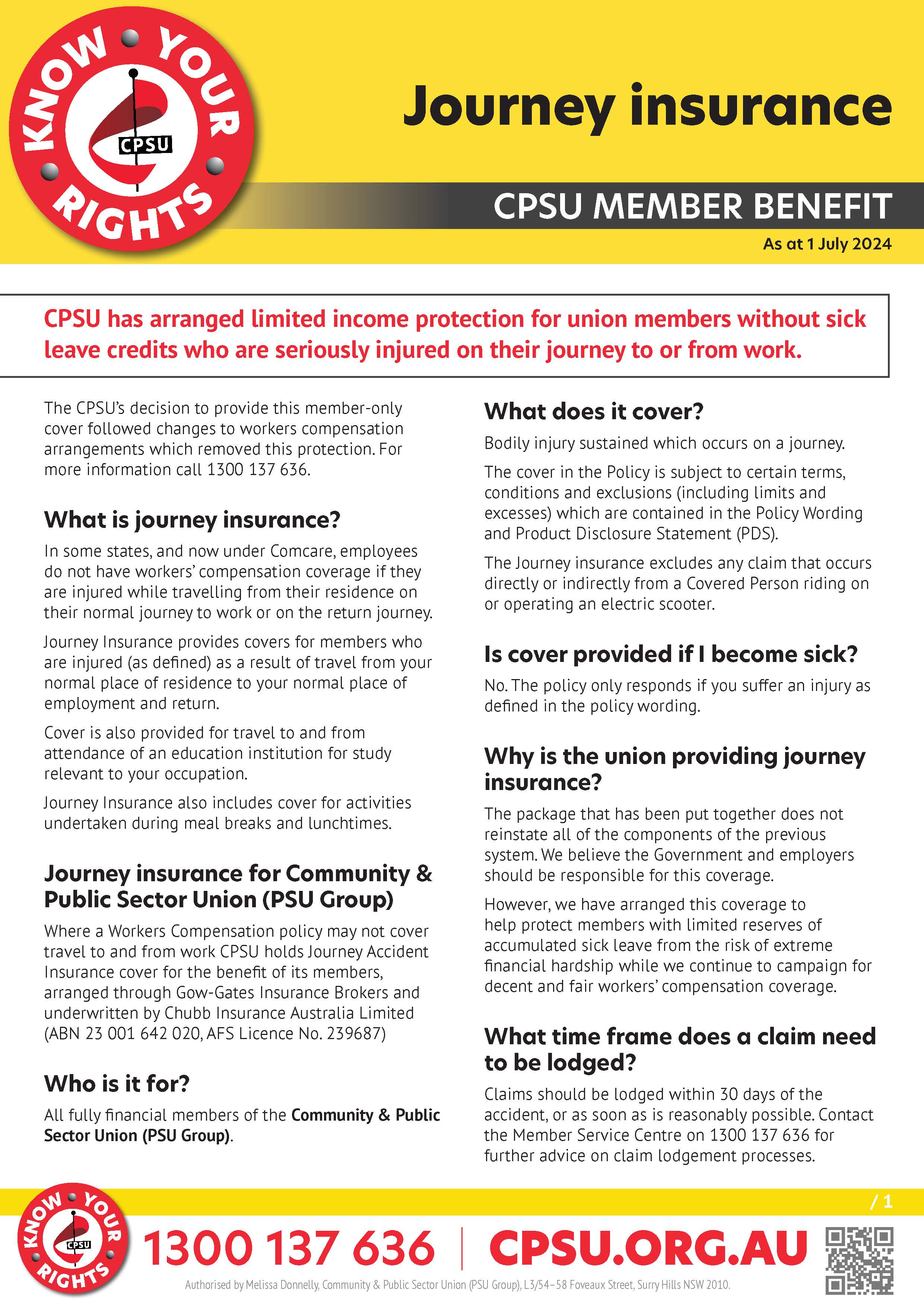 CPSU Journey Insurance